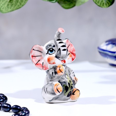 Souvenir "Elephant Ksyusha", porcelain, gzhel, color