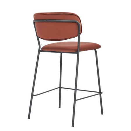 Semi -bank chair Eirill, 555 × 475 × 900 mm, velor, brick color-3