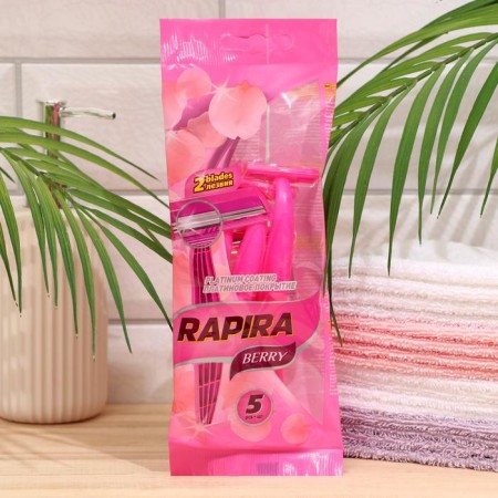 Disposable razor machines Rapira Berry, 2 blades, 5 pcs