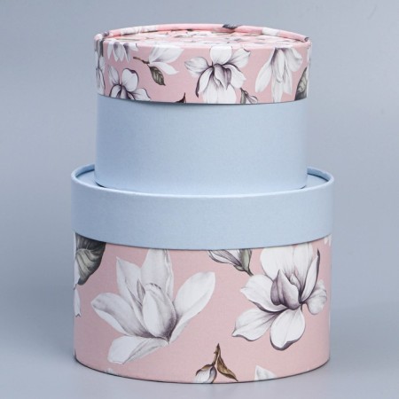A set of hats 2 in 1, gift packaging, “Flowers”, 16 x 11.5, 13 x 9 cm-2