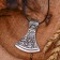 Unisex pendant "Sekira Perun", color black silver on a black lace, 42 cm