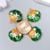 Decor for creativity metal, enamel, rhinestones "Sea shell with a bead" Green 2x2 cm