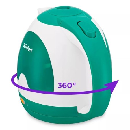 Electric KitFort KT-6607-2 kettle, 1 l, 1300 W, white-green-4