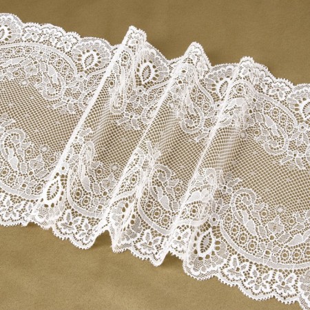 Lace elastic fabric, 180 mm × 2.7 ± 0.5 m, white color-2