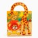 Gift package with packaging paper with silence, 22x22x12 cm, lion and turtle