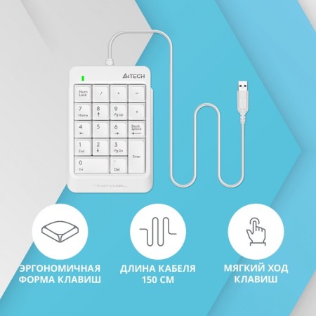 Numeric block A4Tech FSHELER FK13P White USB SLIM for laptop (FK13P White)-2