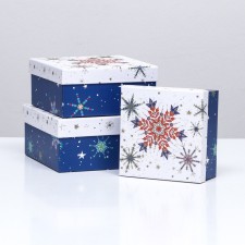 A set of boxes 3 in 1 15.5 x 15.5 x 7.5 - 18 x 18 x 8.5 - 20 x 20 x 9.5 cm
