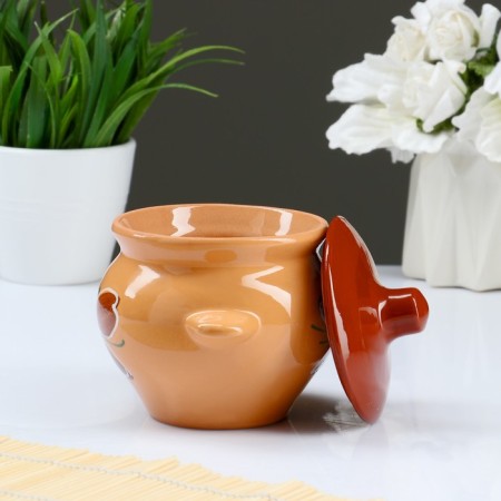 Set of pots # 5 with pens 6x0.5l, cornflower melted milk-6