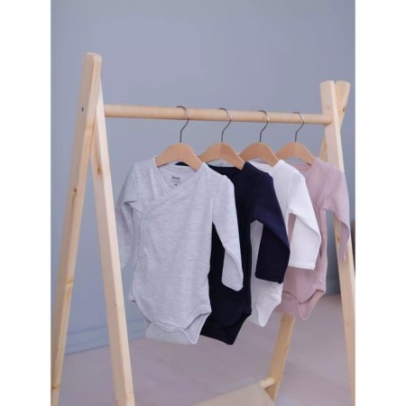 Body Kimono children with a long sleeve Rant Base, height 68 cm, color is light gray melange-5