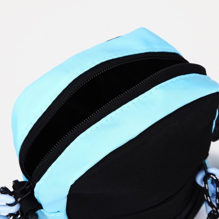 Youth bag with zipper, 1 outer pocket, black/blue color-4