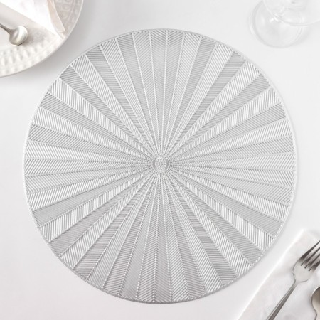 Set of napkins of serving shares Fly, d = 38 cm, 4 pcs, color silver-4