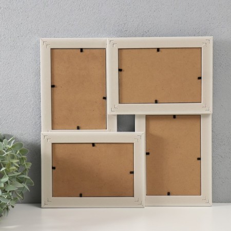Photo frame plastic in 4 photos 10x15 cm "Aurora" white 31.5x31.5 cm-2