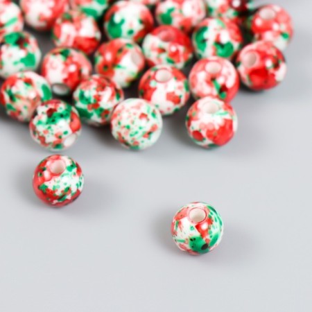 Beads for creativity plastic "Spray of paint. Red and green" set of 20 g 1x1 cm