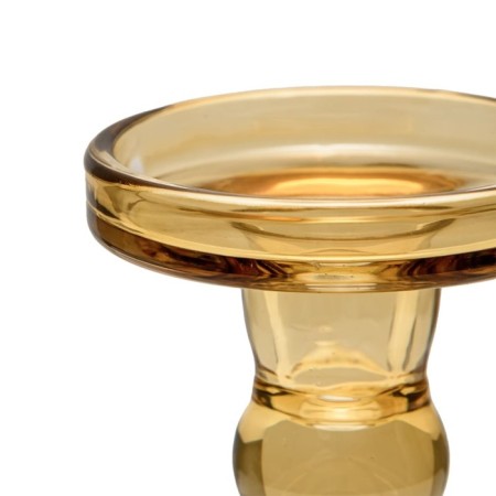 Glass candlestick, 85 × 85 × 85 mm, beige color-2