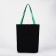 Textile bag on lightning, black/green color