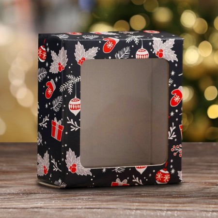 Gift box, cover is, "winter", 14.5 x 14.5 x 6 cm