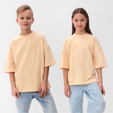 Футболка детская MINAKU:Basic line kids цвет светло-бежевый, рост 140 см