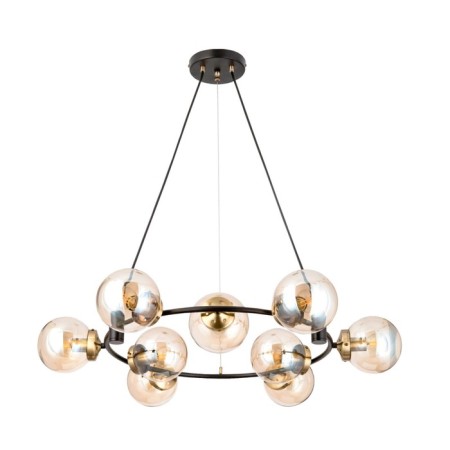 Suspended chandelier Citilux "Planet" CL105195, 80x80x30 cm, 9x40W, E14, brown color