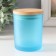 Bank for suppositories glass with a blue semi -meter lid 220 ml 7x7x8.4 cm