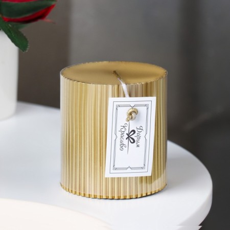 Candle "relief", 7 × 7.5cm, gold metallic-1