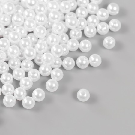 A set of beads "Pearls" D 6 mm, 250 grams, snow -white-1