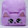 Baby backpack for a girl "Kitik", plush, purple color