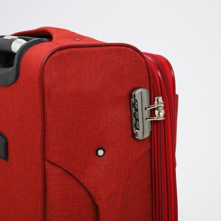 Small 24 suitcase "on lightning, code castle, with extension, burgundy color-4