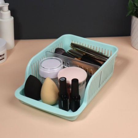 Organizer for storing cosmetic supplies "Prestige", 2 sections, 23 × 16.1 cm, mint color-6