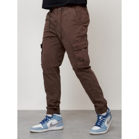 Cargo jeans men, size 48, brown color-5