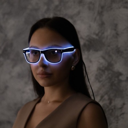 LED glasses "Classic", 14.5x5.2x14 cm, AAX2 batteries (not in the kit), 3 modes, glow of white