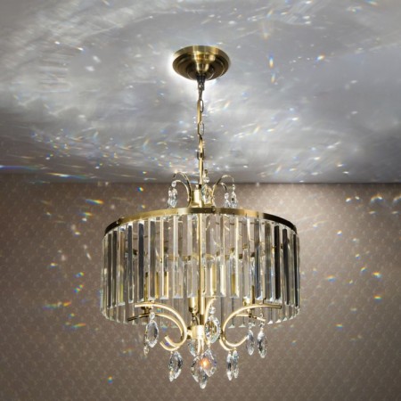 Suspended chandelier Citilux "Inga" CL335163, 48x48x120 cm, 6x60W, E14, brown color-6
