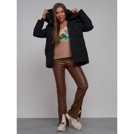 Winter jacket female, size 50, black color-16