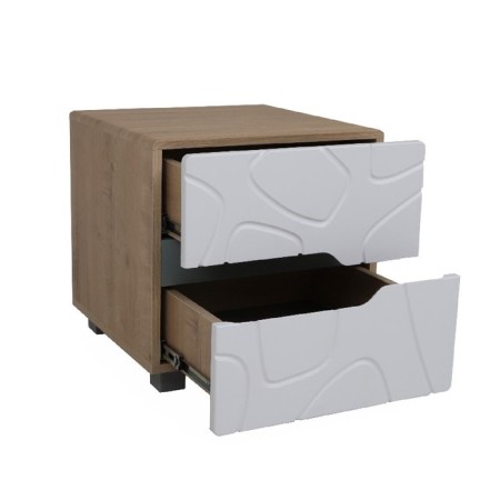 Tumbling bedside Crystable-13 450x430x430 Irish oak/white matte/gray-blue-1