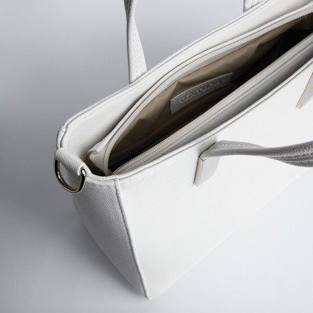 Female bag Textura, tout average size, white color-5