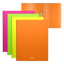 Folder on 2 rings A4, Erichkrause Matt Neon, 24 mm, 600 μm, matte, 4 types, mix