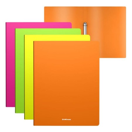Folder on 2 rings A4, Erichkrause Matt Neon, 24 mm, 600 μm, matte, 4 types, mix