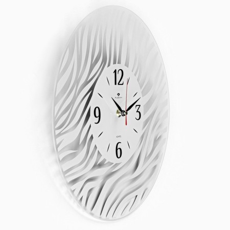 Wall clock, interior "zebra", silent, d-34 cm, white-1