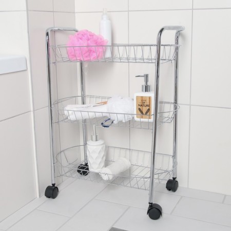 The floor floor is 3-section, on wheels, 50 × 26.5 × 63 cm, color chromium