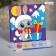 New Year's picture on the numbers "New Year! Rabbit with a gift ", 15 x 15 cm