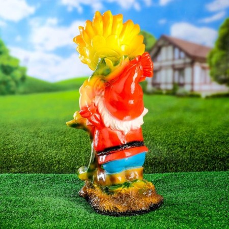 Garden figure "Dwarf with sunflower" 26x18x53cm-2
