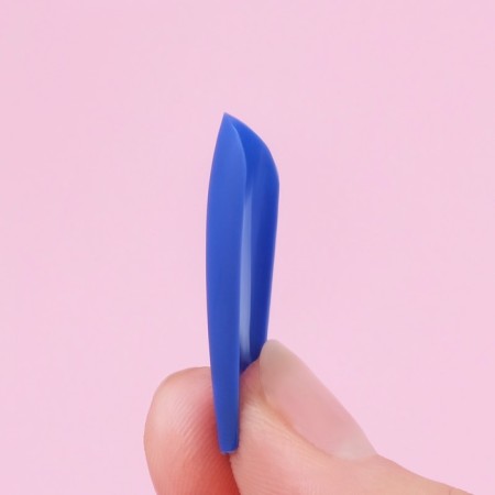 Patch nails, 24 pcs, ballerina shape, matte blue color-3