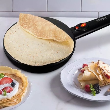 Electric pancake KitFort KT-1677, submersible, 800 W, D = 20 cm, black-6