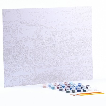Picture on numbers on cardboard 40 × 50 cm "Morning in Monaco"-1