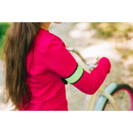Reflective bracelet on batteries, self -fixed, 3 modes, 34.5 × 4 cm, yellow color-6