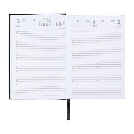 Dated diary 2024, A5, 176 sheets, Attomex.orion, Bumvinyl cover, Lasse, Blok 70 g/m2, black-11
