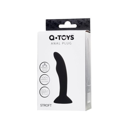 Anal plug A-Toys by Toyfa Stroft, silicone, black color, 10.5 cm-6