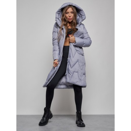Coat insulated winter female, size 46, blue color-11