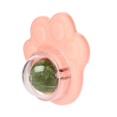 A toy for cats with cat mint "paw", 8.5 cm, pink-1