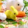 Easter decor "Kurochka and hares" 13.5 × 13.5 × 8 cm