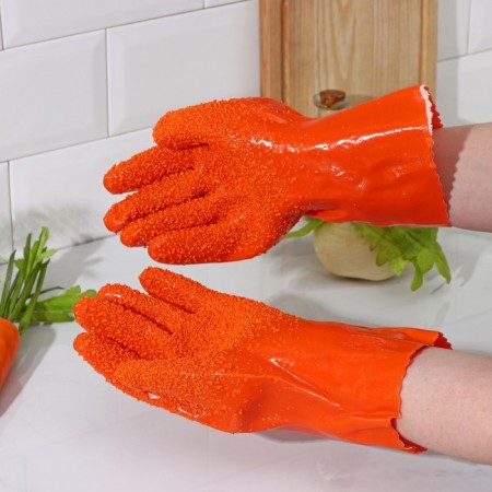 Rubber gloves for cleaning vegetables, fish, one size size